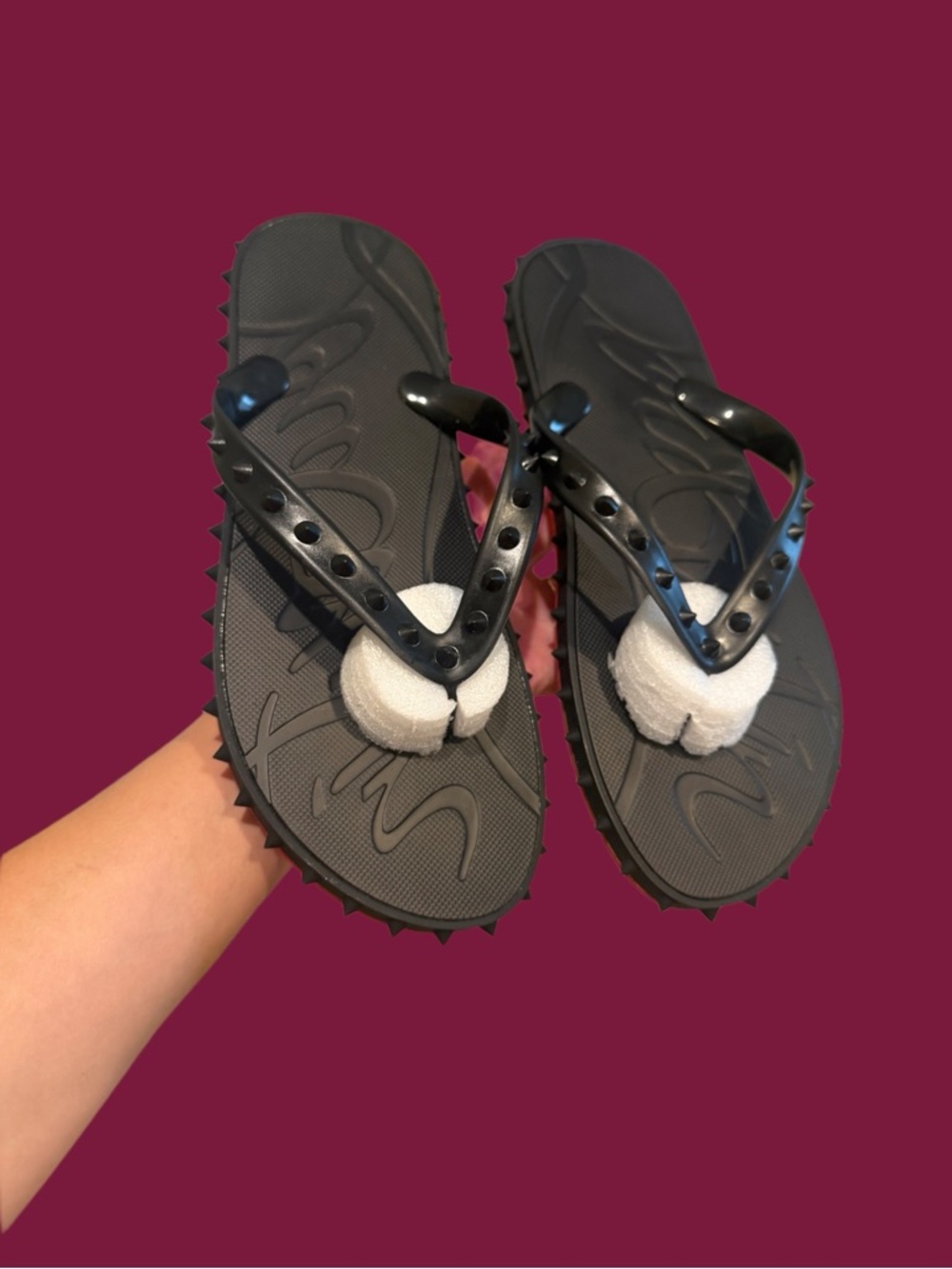 Christian Louboutin Red Sole Studded Slide